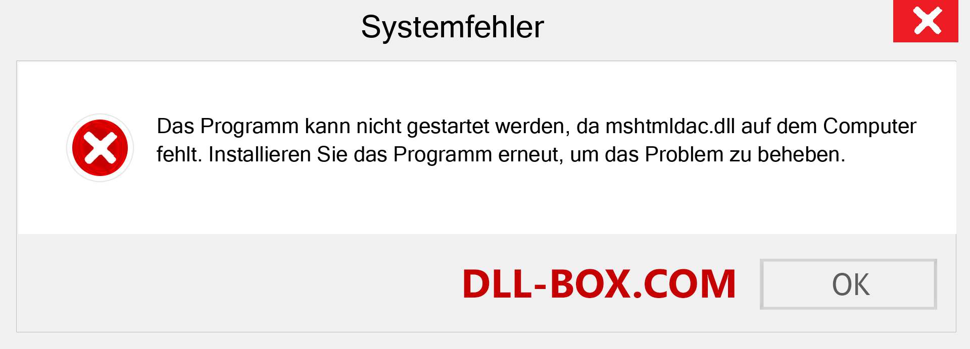 mshtmldac.dll-Datei fehlt?. Download für Windows 7, 8, 10 - Fix mshtmldac dll Missing Error unter Windows, Fotos, Bildern